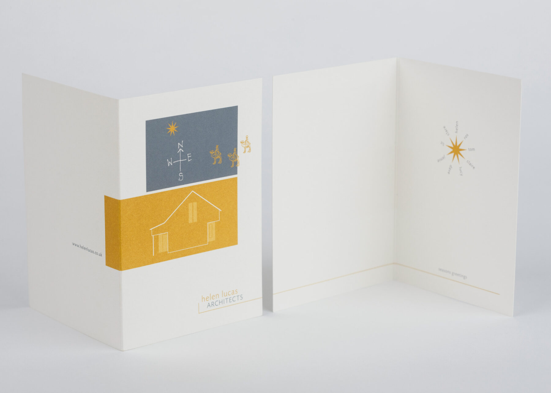 Front and back of Helen Lucas Christmas card.